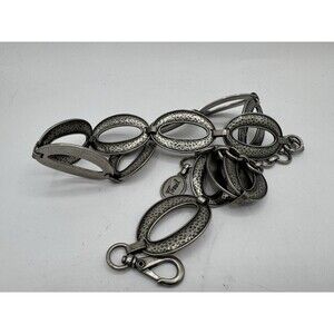 Fossil Hammered Oval Link Silver-Tone Belt
